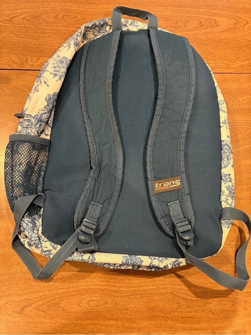 Jansport TRANS White & Blue Backpack Turkish Ocean Vintage Floral Print